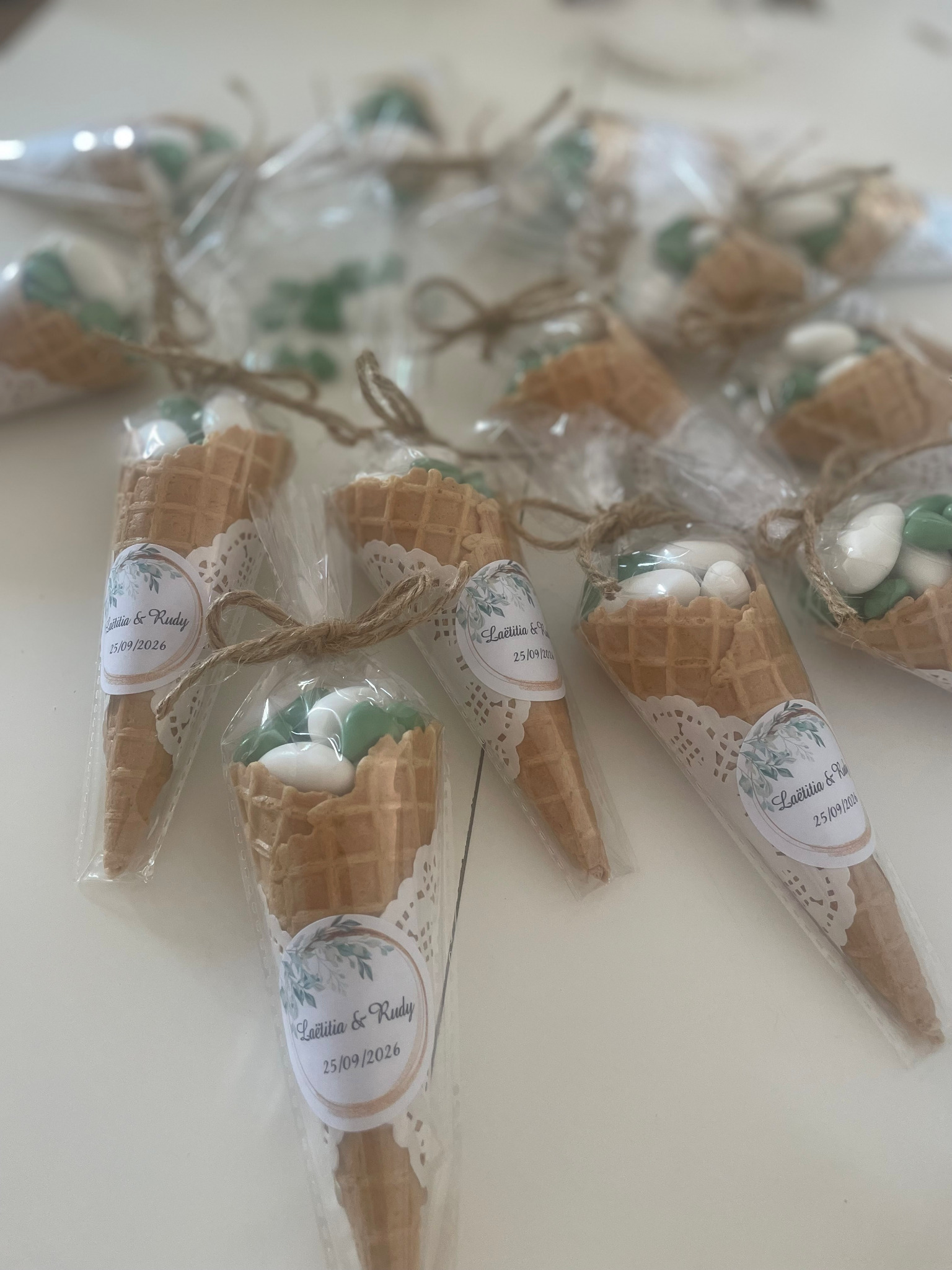 Cônes personnalisés pour événement Maison Lily